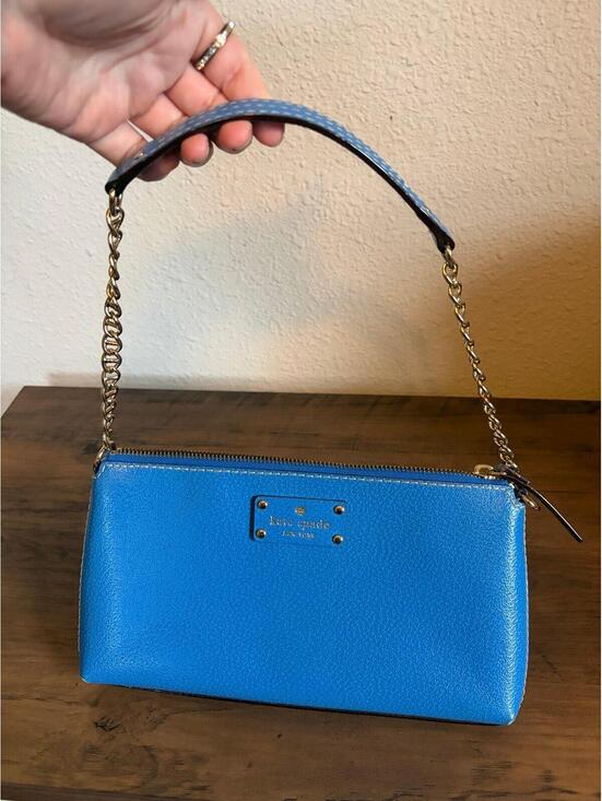 kate spade Handbags - Kate Spade Wellesley Byrd Leather Purse Blue. Some normal wear on the bottom but